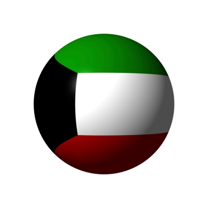 Sphere with official flag of Kuwait nation