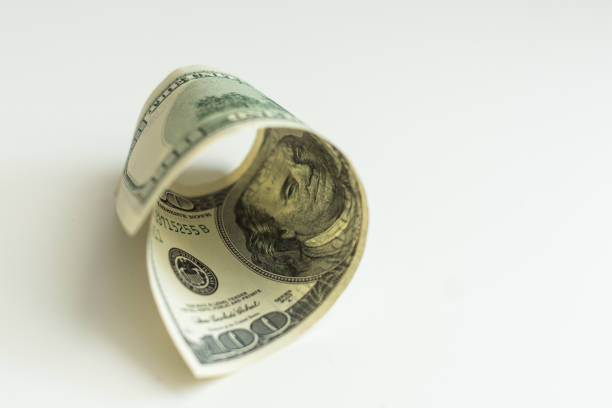 One hundred dollars isolated on white background. new one hundred dollars. High quality photo