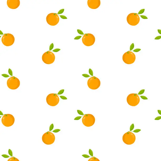 Vector illustration of Orange vector seamless pattern, background, wallpaper, print, textile, fabric, wrapping paper, packaging design