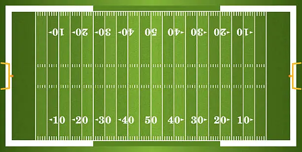 Vector illustration of Textured Grass American Football Field