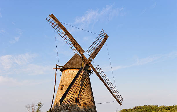 istock Old wooden mill against the blue sky 179518850