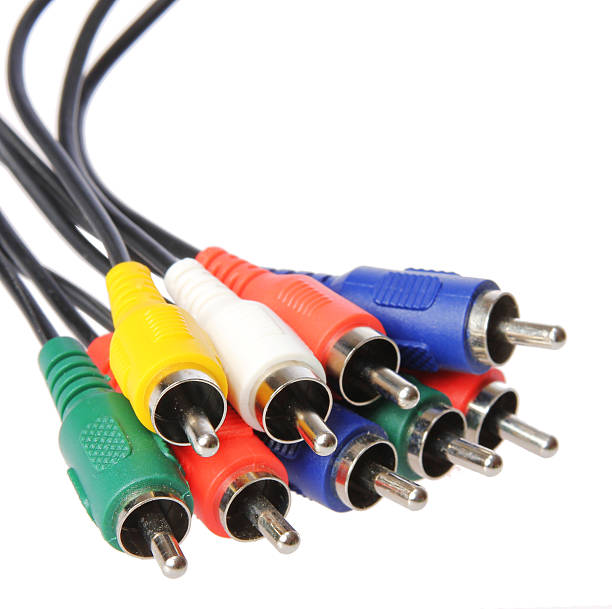 istock Colored av cable, isolated. Video and audio cableplugs 179519130