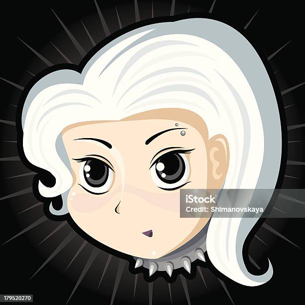 Мультяшный Панк Девочка — стоковая векторная графика и другие изображения на тему Белые волосы - Белые волосы, Бутсы, Векторная графика