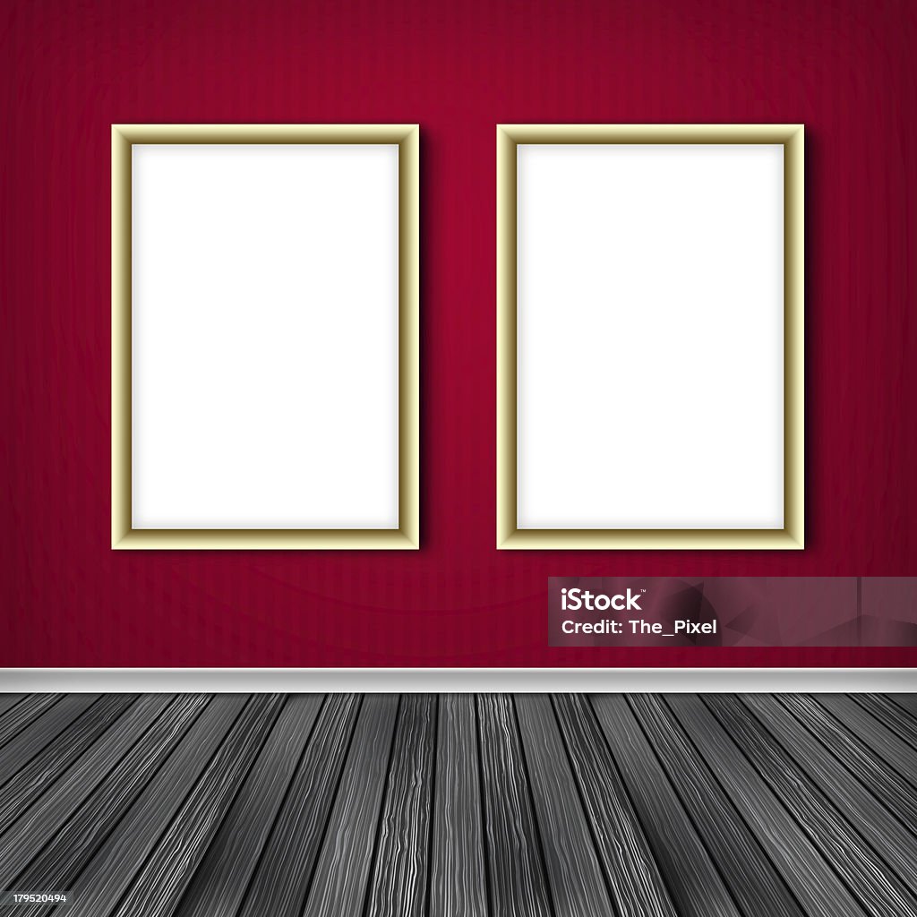 Zwei leere frames auf einer Mauer - Lizenzfrei Aktenmappe Stock-Illustration
