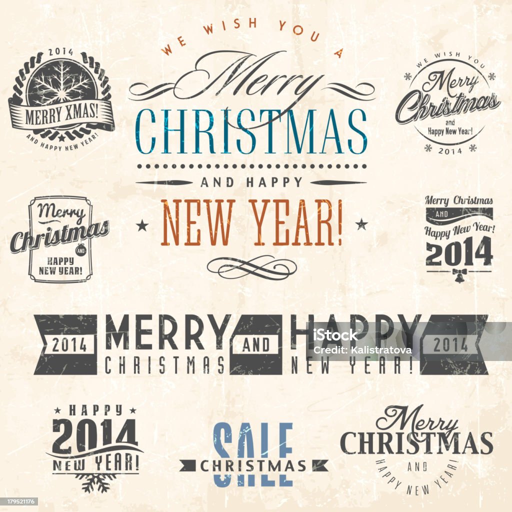 Christmas decoration collection Set of calligraphic and typographic christmas elements, frames, vintage labels and borders. 2014 stock vector