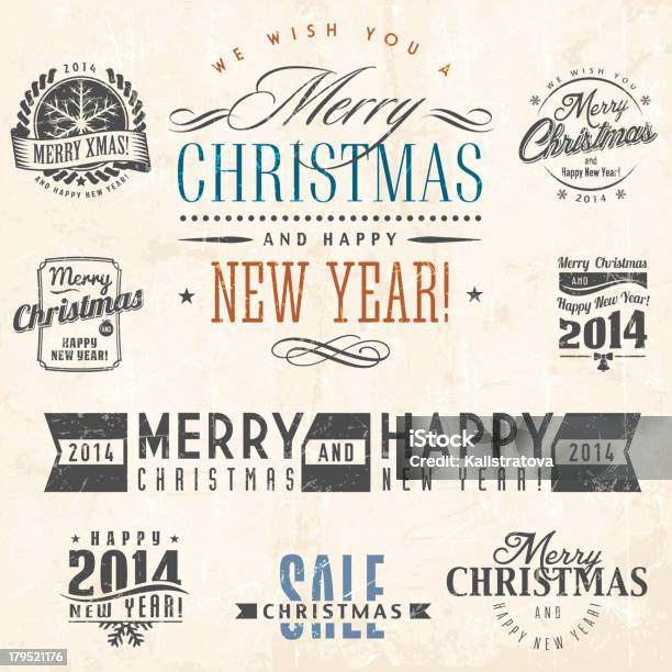 Christmas Decoration Collection Stock Illustration - Download Image Now - 2014, Border - Frame, Calligraphy