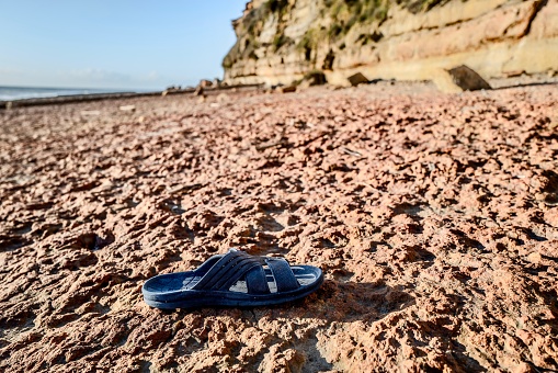 shoe on the beach of portugal