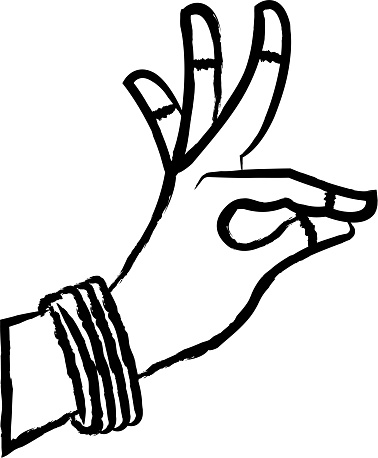 Hand gesture hand drawn vector illustration