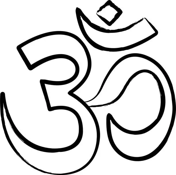 Vector illustration of OM hand drawn vector illustration