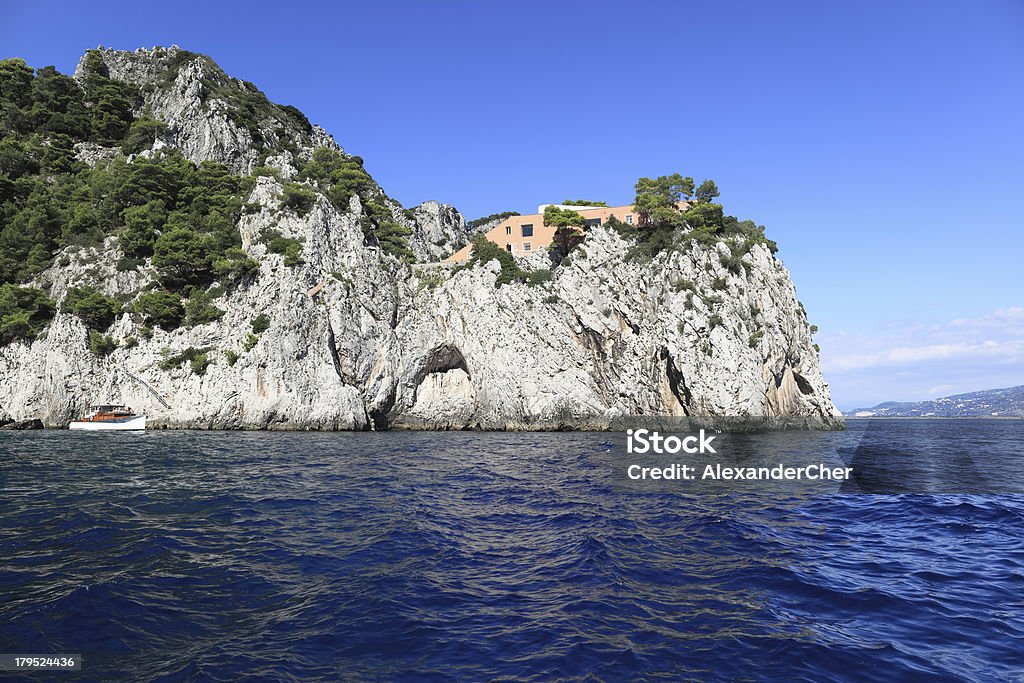 Cape Massullo i Villa Malaparte, Capri island-Włochy - Zbiór zdjęć royalty-free (Willa)