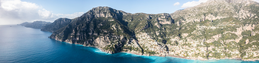 Beautiful drone photo of Positano.  Italy