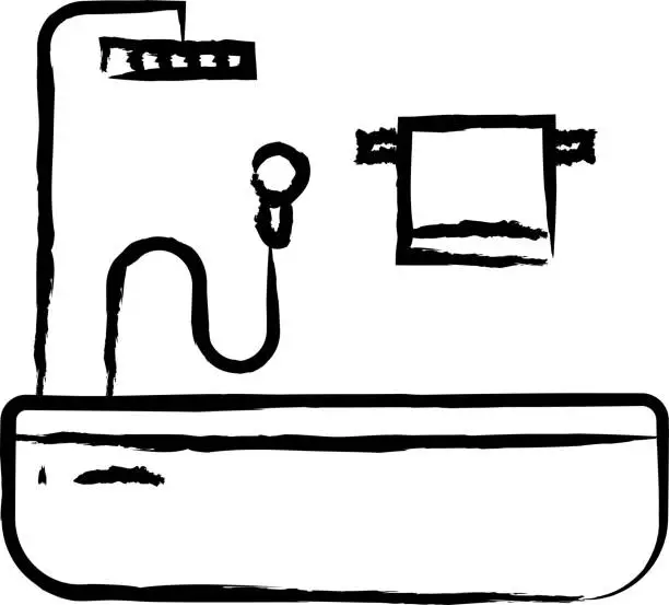 Vector illustration of hot tub hand drawn vector illustration