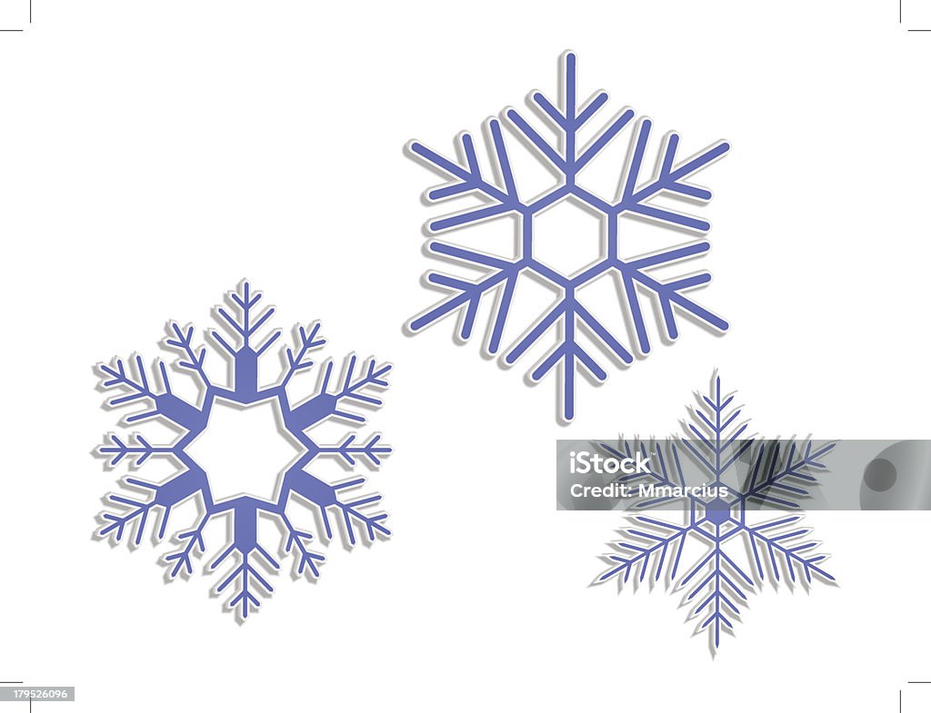 3 D vector snowflakes - arte vectorial de Frío libre de derechos