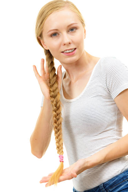 istock Blonde young woman with braid hair 1795263341