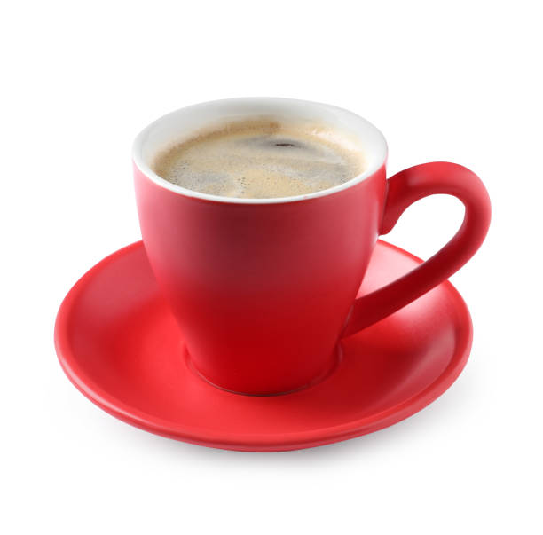 istock Red cup with aromatic coffee isolated on white 1795278179