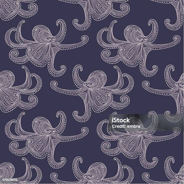 Polpo Seamless Pattern - Immagini vettoriali stock e altre immagini di Animale - Animale, Astratto, Bellezza