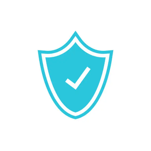 Vector illustration of Shield security protection symbol. From blue icon set.