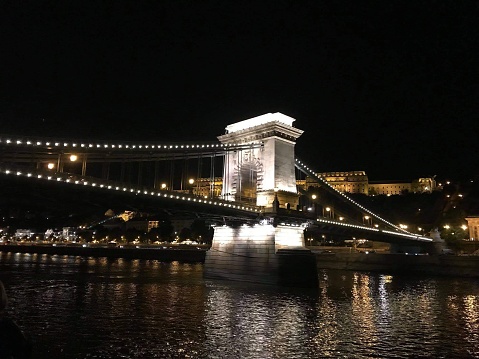 The Széchenyi Chain Bridge (Hungarian: Széchenyi lánchíd) is a chain bridge that spans the River Danube between Buda and Pest,