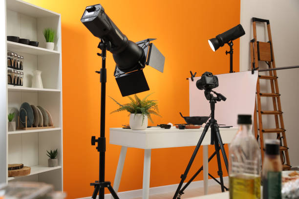 istock Professional equipment and composition with delicious meat medallion on white table in studio. Food photography 1795297807