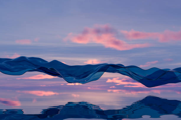 Flying Cloth on Sea Abstract Nature Background