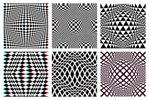 Vector Seamless Patterns Set Of Distorted Graphic Surfaces Abstract ...