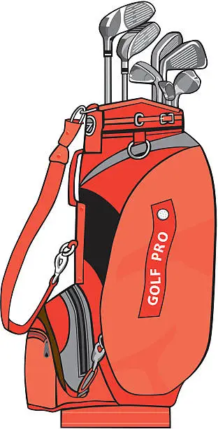 Vector illustration of Golf Bag With Clubs