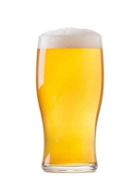 istock Glass of light beer with foam isolated on white background 1795356761