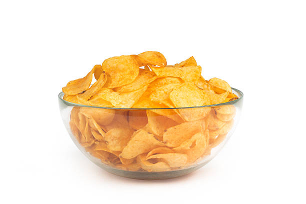 istock Bowl of potato chips isolated on white background 179536248
