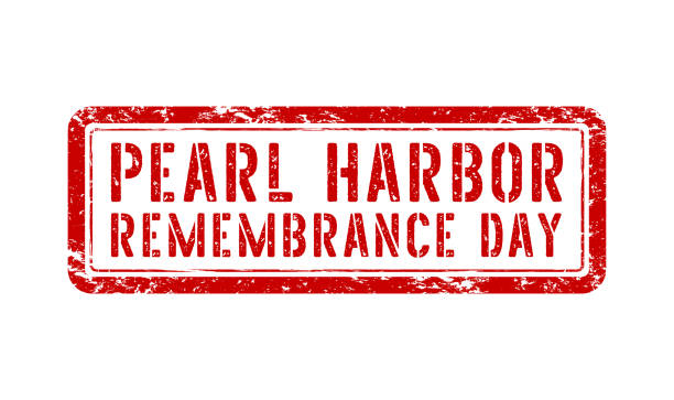 Pearl Harbor Remembrance Day red stamp. Vector illustration. EPS10