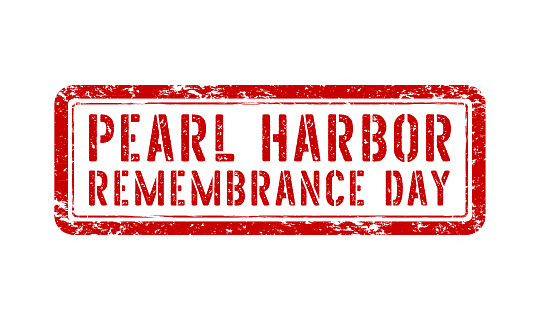 Pearl Harbor Remembrance Day red stamp. Vector illustration. EPS10