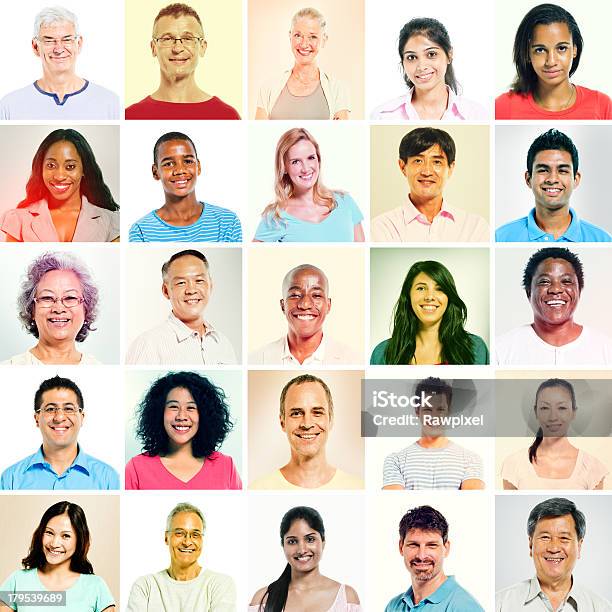 Multiethnic Group With Sepia Toned Stock Photo - Download Image Now - Multiple Image, Multiracial Group, Block Shape