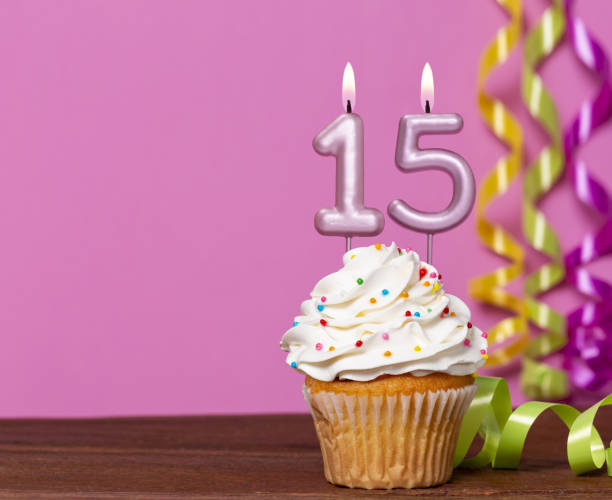 istock Birthday Cake With Candle Number 15 1795407152