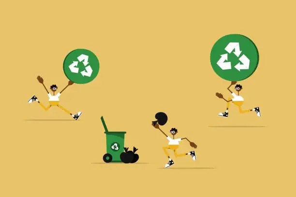 Vector illustration of Recycle together