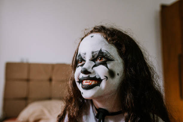 istock Smiling little girl with makeup for Halloween 1795441306