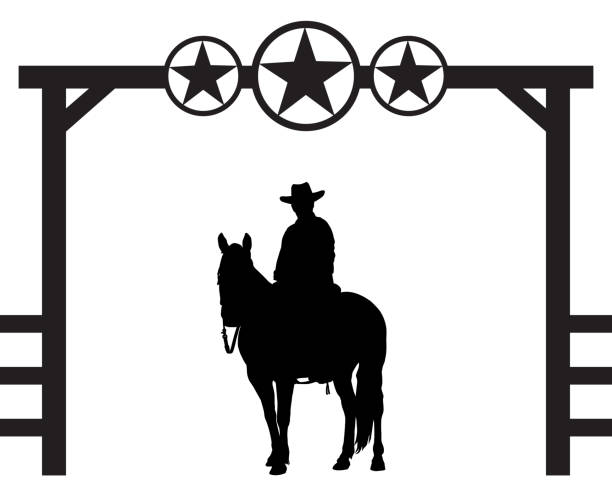 Ranch Entrance Gate 3 vector art illustration