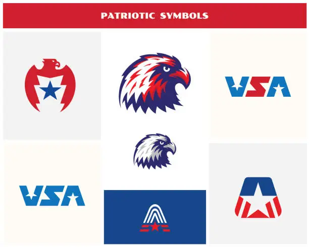 Vector illustration of Patriotic Vector Symbols Collection