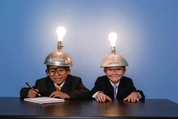 istock Young business nerd boys with Idea Helmets 1795475646
