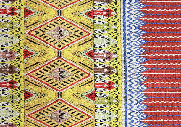 istock Closeup texture of thai style fabric weave hand-woven 179549280