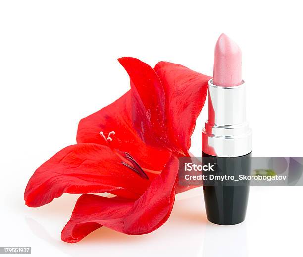 Foto de Batom Com Flor Gladíolo e mais fotos de stock de Adulto - Adulto, Batom, Cosmético