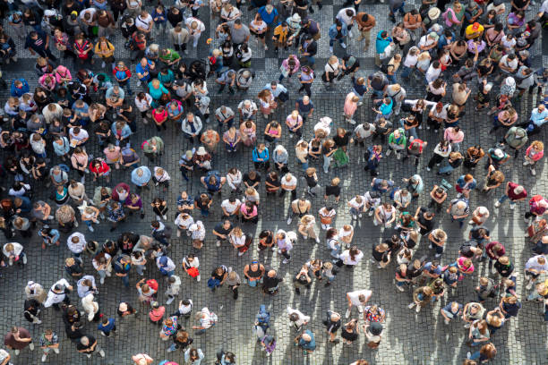 istock Crowd of people, aerial view 1795527439