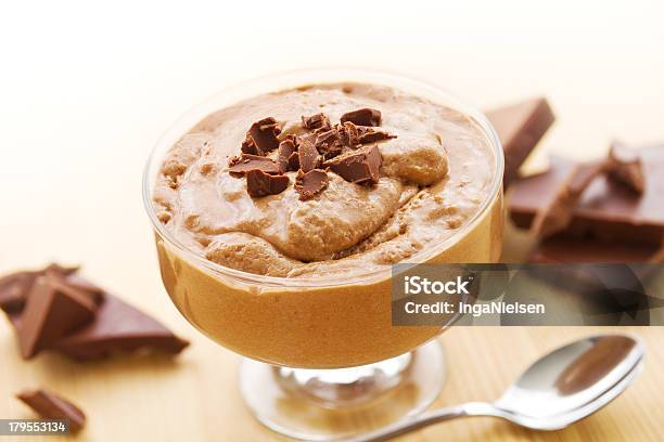 Chocolate Mousse With Chocolate Stock Photo - Download Image Now - Blancmange, Brown, Candy