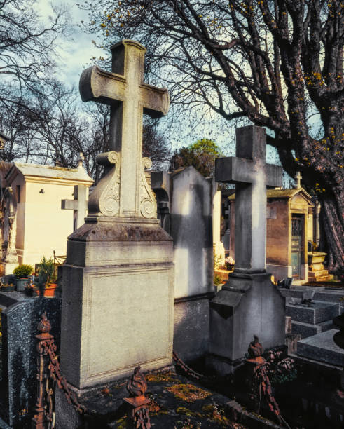 istock Tombstones in a crowded Christian graveyard 1795539986