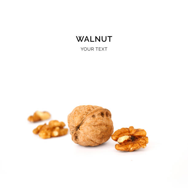 Walnut shell isolated on white background