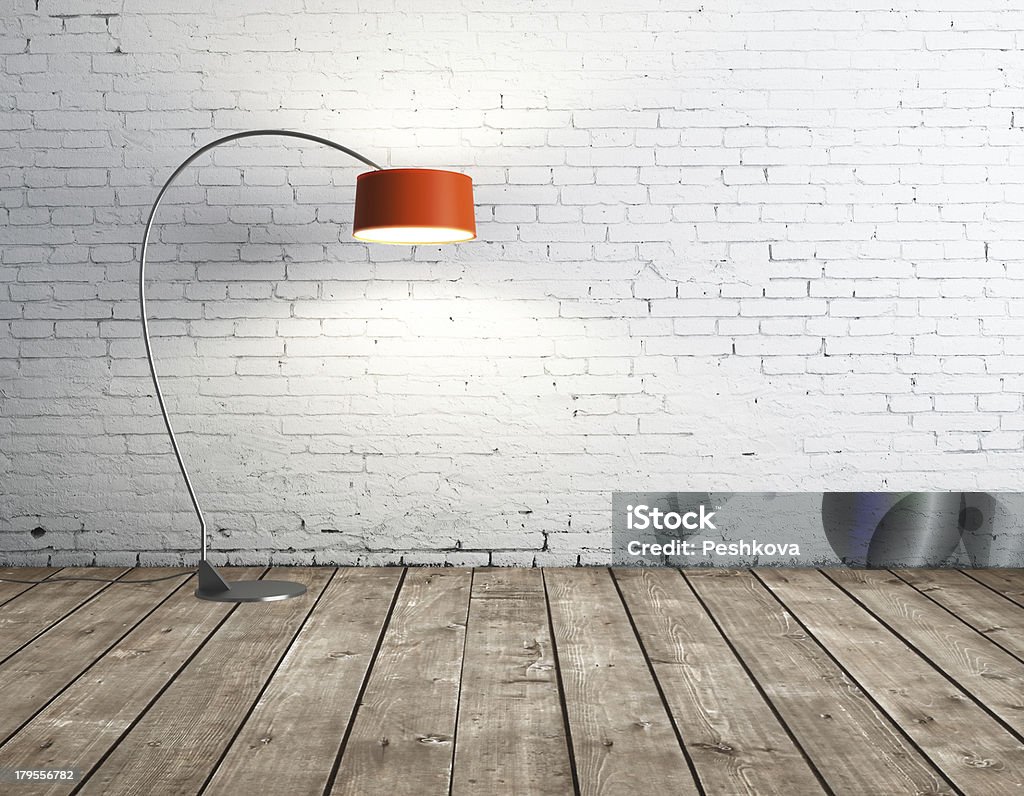 lamp in room floor lamp in brick room Abstract Stock Photo