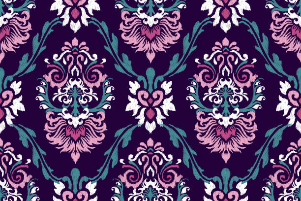 istock Damask Ikat floral paisley embroidery 1795576995