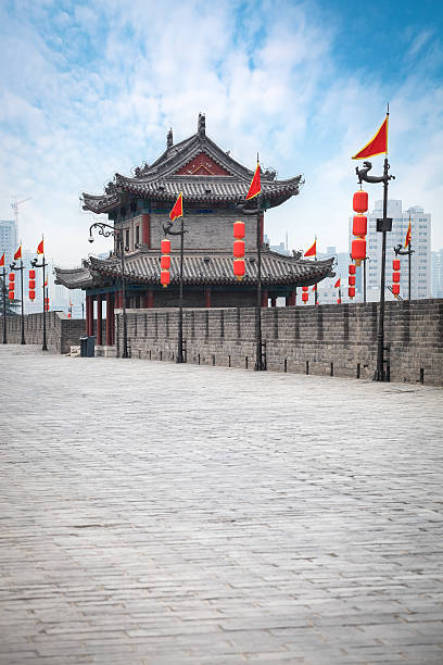 istock ancient tower on city wall in xian 179557924