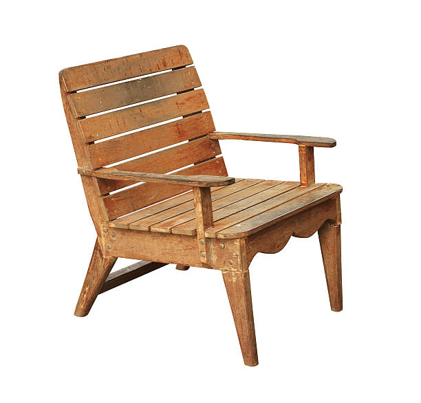 Vintage wooden armchair isolated on white background