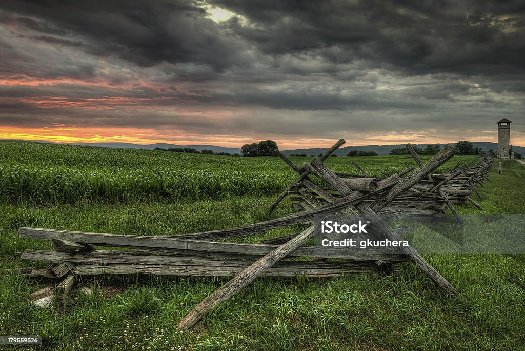 分割横木柵と展望台 - アメリカ南北戦争のロイヤリティフリーストックフォト