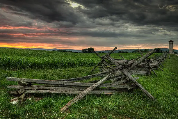 Split-Rail Fence and Observation Tower - Antietam National Battlefield, Sharpsburg, Maryland