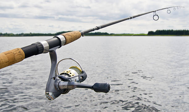 istock Fishing reel on rod 179560692